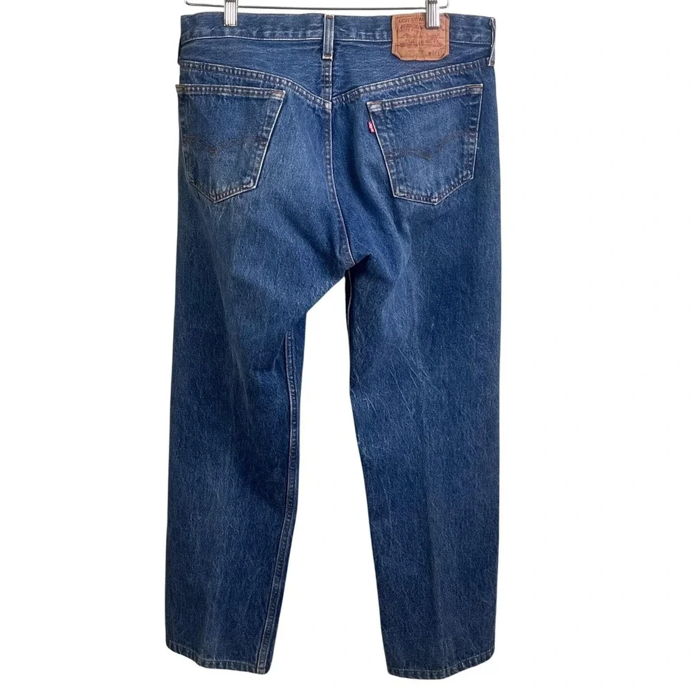 VTG 1992 Levi's Button Fly Denim Jeans Size 35x32 (34x29 Actual) USA 501-0115‎